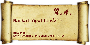 Maskal Apollinár névjegykártya